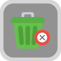 Delete Flat round corner Icon Design vector