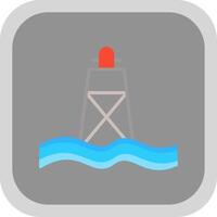 Buoy Flat round corner Icon Design vector