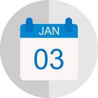 January Flat Scale Icon Design vector