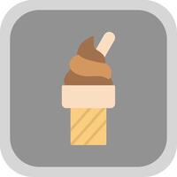 Ice Cream Flat round corner Icon Design vector