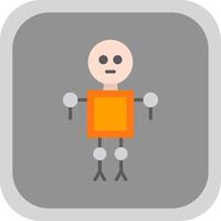 Robot Flat round corner Icon Design vector