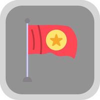 Flag Flat round corner Icon Design vector