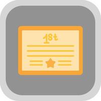 Certificate Flat round corner Icon Design vector