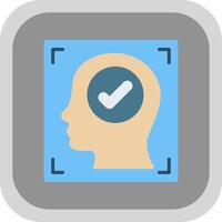 Face Recognition Flat round corner Icon Design vector