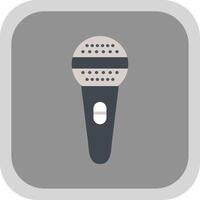 Mic Flat round corner Icon Design vector