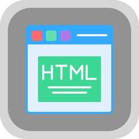 Html Flat round corner Icon Design vector