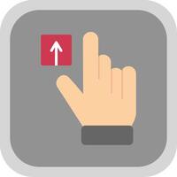 Hand Tap Flat round corner Icon Design vector