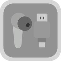 Earbud Flat round corner Icon Design vector