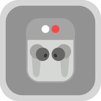 Earbuds Flat round corner Icon Design vector