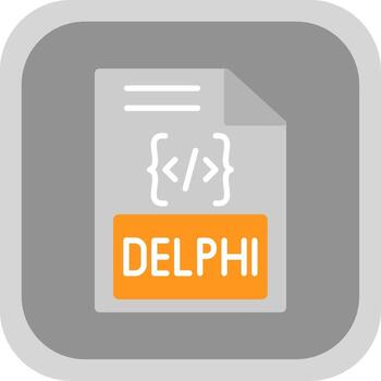 Delphi Flat round corner Icon Design vector