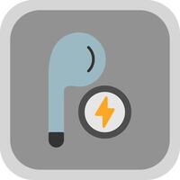 Earbud Flat round corner Icon Design vector