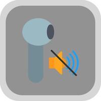 Earbuds Flat round corner Icon Design vector