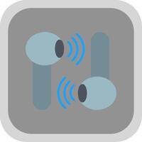 Earbud Flat round corner Icon Design vector