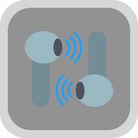 Earbud Flat round corner Icon Design vector