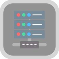 Server Flat round corner Icon Design vector