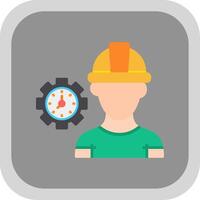 Worker Mask Flat round corner Icon Design vector