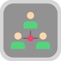 Sociology Flat round corner Icon Design vector