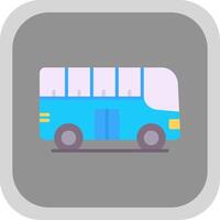 City Bus Flat round corner Icon Design vector