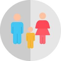 familia plano escala icono diseño vector