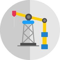 Oil Derrick Flat Scale Icon Design vector