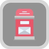 Postbox Flat round corner Icon Design vector