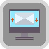 Email Flat round corner Icon Design vector