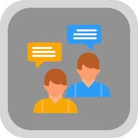 Conversation Flat round corner Icon Design vector