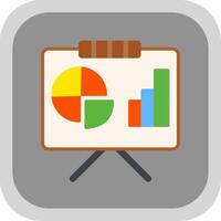 Presentation Board Flat round corner Icon Design vector