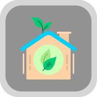 Green House Flat round corner Icon Design vector