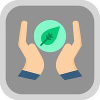 Go Green Flat round corner Icon Design vector