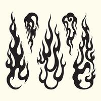 a set of four different types of flames vector