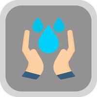 Water Saving Flat round corner Icon Design vector