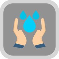 Water Saving Flat round corner Icon Design vector