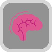 Human Brain Flat round corner Icon Design vector