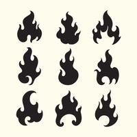 a set different fire flames vector