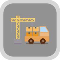 Loader Work Flat round corner Icon Design vector