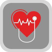 cardiología plano redondo esquina icono diseño vector