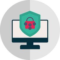 Security Computer Fix Flat Scale Icon Design vector