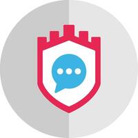 Security Castle Massage Flat Scale Icon Design vector