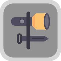 Torch Flat round corner Icon Design vector