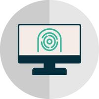 Security Computer Faceprint Flat Scale Icon Design vector