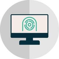 seguridad computadora huella facial plano escala icono diseño vector