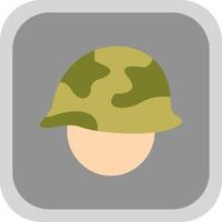 Helmet Flat round corner Icon Design vector