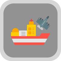 Ship Flat round corner Icon Design vector