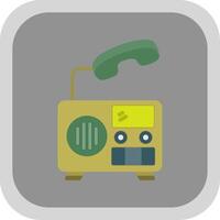 Radio Flat round corner Icon Design vector