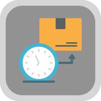 On Time Deliveries Flat round corner Icon Design vector