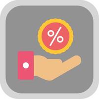 Discount Flat round corner Icon Design vector