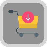 Add To Cart Flat round corner Icon Design vector