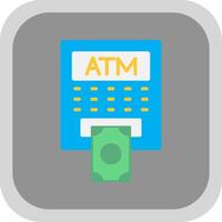 ATM Flat round corner Icon Design vector