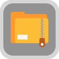 Zip Folder Flat round corner Icon Design vector